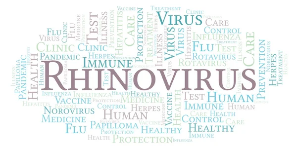 Rhinovirus word cloud, made with text only — Stock Image Rhinovirus Word Cloud Made Text Only Stock Picture