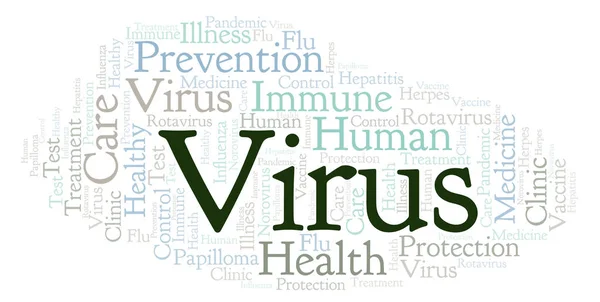 Virus word cloud, made with text only — Stock Image Virus Word Cloud Made Text Only Stock Photo