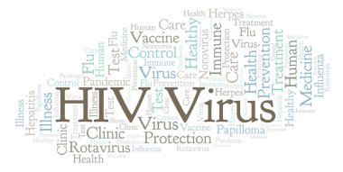 HIV virüsü kelime bulutu, yalnızca metin ile yapılan