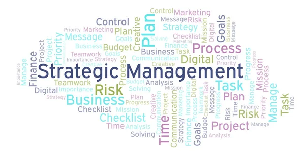 Strategisches Management Word Cloud Nur Mit Text — Stockfoto