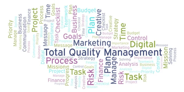 Total Quality Management Word Cloud Gjorda Med Endast Text — Stockfoto