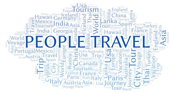Persone Viaggio Parola Nuvola Wordcloud Realizzato Solo Con Testo — Foto Stock