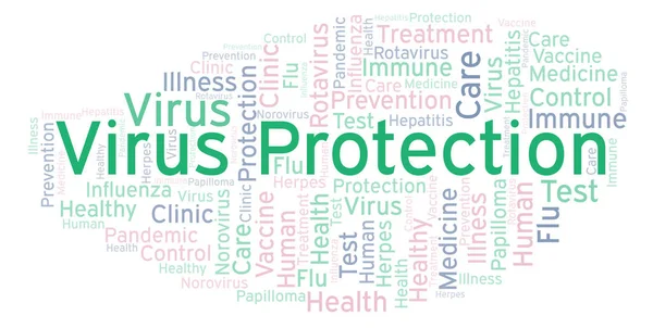Virus Protection word cloud, made with text only — Stock Image Virus Protection Word Cloud Made Text Only Stock Image