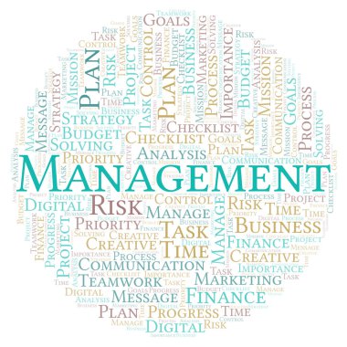 Yalnızca metin ile yapılan yönetim kelime bulutu