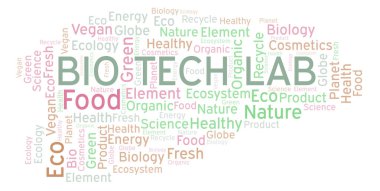 Biyo teknoloji laboratuarı kelime bulutu. Yalnızca metin ile yapılan Wordcloud.