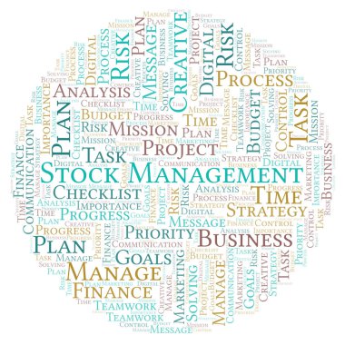 Yalnızca metin ile yapılan stok yönetimi kelime bulutu