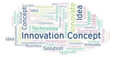 Yenilik kavramı kelime bulutu, yalnızca metin ile yapılan