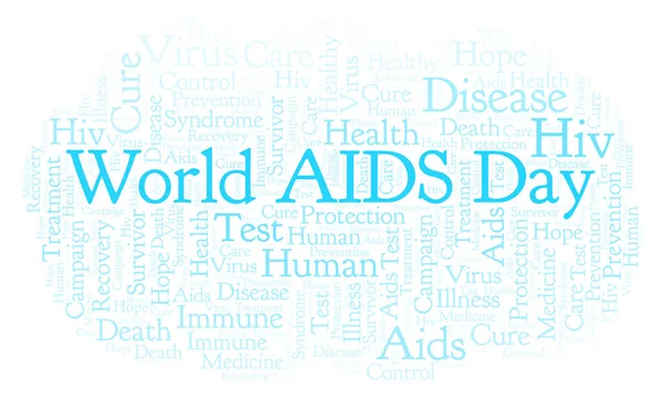 Παγκόσμια Ημέρα Κατά Του Aids Σύννεφο Λέξεων Κείμενο Μόνο — Φωτογραφία Αρχείου