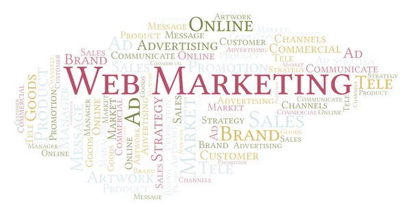 Ordet Moln Med Text Web Marketing Wordcloud Gjorda Med Endast — Stockfoto