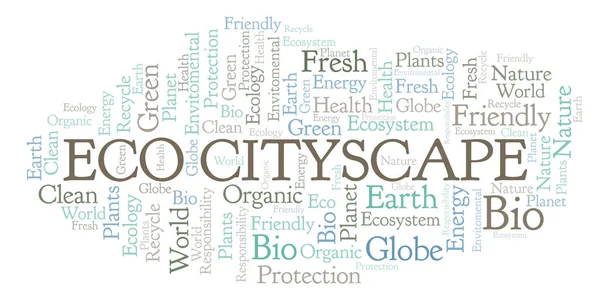 Eco Panoráma Slovo Mrak Wordcloud Pouze Text — Stock fotografie