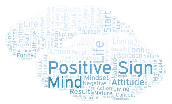 Positivo Sign Word Cloud Feito Apenas Com Texto — Fotografia de Stock