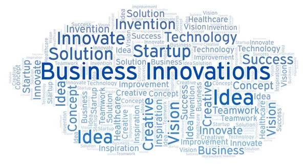 Inovações Negócios Nuvem Palavras Feita Apenas Com Texto — Fotografia de Stock