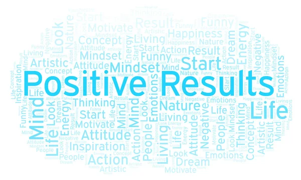 Positive Ergebnisse Wortwolke Nur Mit Text — Stockfoto
