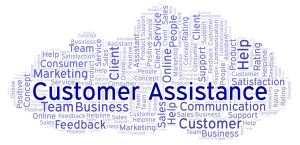 Customer Assistance word cloud. Made with text only.