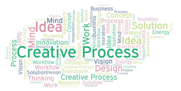 Creative Process Word Cloud Realizzato Solo Con Testo — Foto Stock