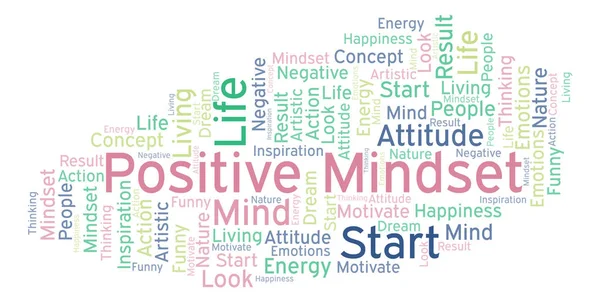 Positieve Mindset Woord Wolk Gemaakt Met Alleen Tekst — Stockfoto