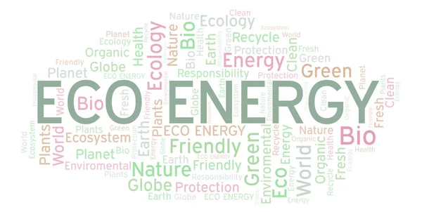 Nuvem Palavras Eco Energy Wordcloud Feito Apenas Com Texto — Fotografia de Stock