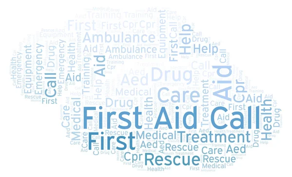 First Aid Call word cloud, made with text only