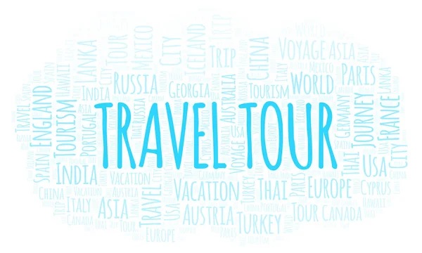 Travel Tour Word Cloud Wordcloud Made Text Only — Stock Photo, Image