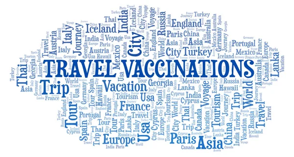Aşıları Kelime Bulutu Seyahat Yalnızca Metin Ile Yapılan Wordcloud — Stok fotoğraf