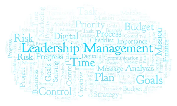 Leadership Management Nuvem Palavras Feita Apenas Com Texto — Fotografia de Stock
