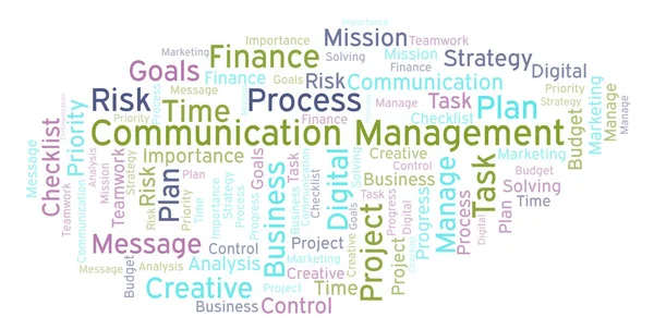 Kommunikation Management Word Cloud Gjorda Med Endast Text — Stockfoto