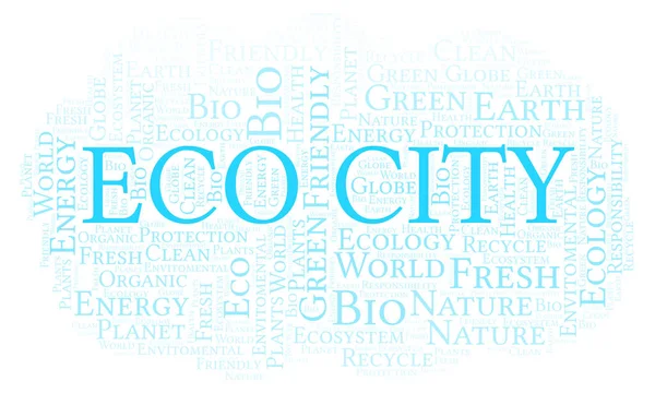 Eco City Wort Wolke Wordcloud Nur Mit Text Erstellt — Stockfoto