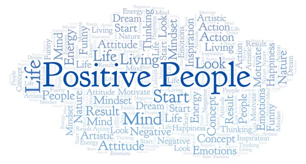 Positive People Nube Palabras Hecha Solo Con Texto — Foto de Stock