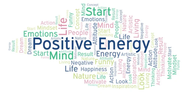 Облако Слов Positive Energy Созданное Помощью Текста — стоковое фото