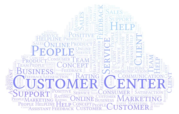 Cloud Mots Customer Center Fait Avec Texte Seulement — Photo