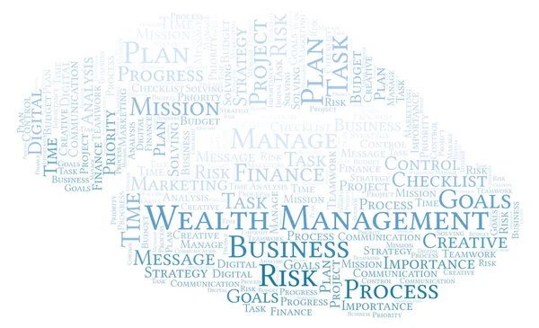Wealth Management Word Cloud Made Text Only — Stock Photo, Image