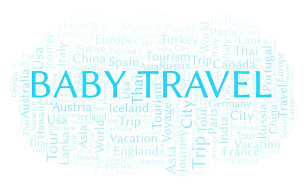 Baby Reise Wortwolke Wordcloud Nur Mit Text Erstellt — Stockfoto