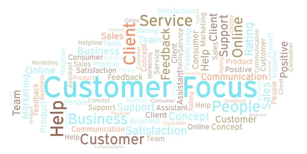 Customer Focus word cloud. Made with text only.