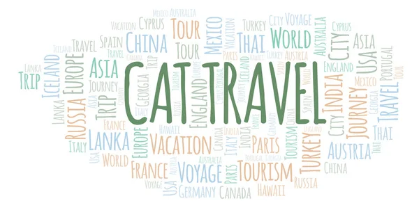 Cat Travel word cloud. Wordcloud made with text only.