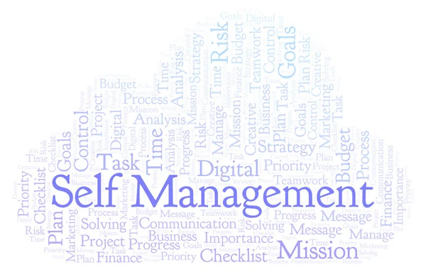 Nuvem Palavras Self Management Feita Apenas Com Texto — Fotografia de Stock