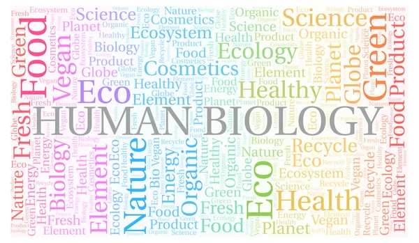 Biologia Umana Parola Nube Wordcloud Realizzato Solo Con Testo — Foto Stock