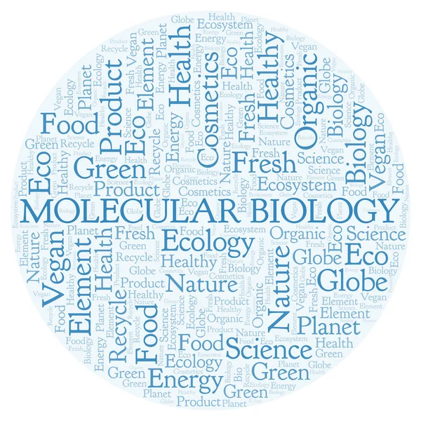 Biologia Molecular Nuvem Palavras Wordcloud Feito Apenas Com Texto — Fotografia de Stock