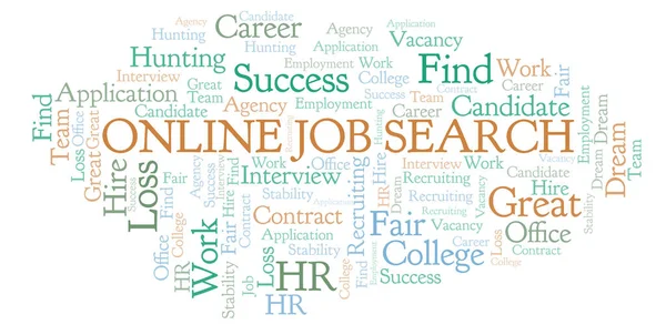 Online Job Search word cloud. Wordcloud made with text only.