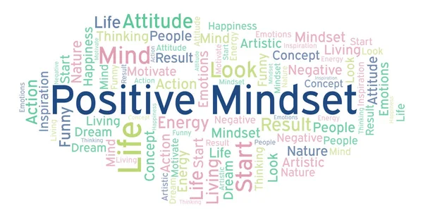 Nuage Mots Positive Mindset Fait Avec Texte Seulement — Photo