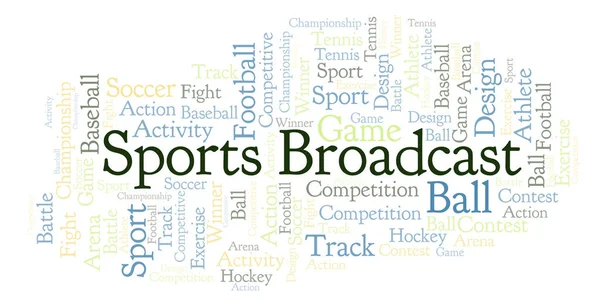 Sports Broadcast Word Cloud Made Text Only — Stock Photo, Image