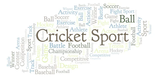 Cricket Sport Nuvem Palavras Feito Apenas Com Texto — Fotografia de Stock