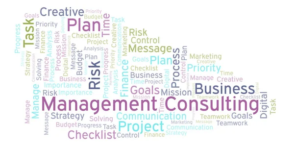 Management Consulting Word Cloud Gjorda Med Endast Text — Stockfoto