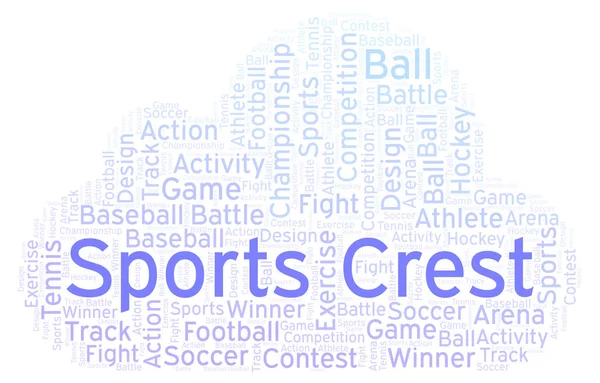 Sport Crest Word Cloud Gemaakt Met Alleen Tekst — Stockfoto