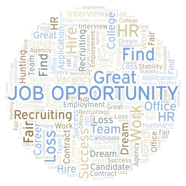 Job Opportunity word cloud. Wordcloud made with text only.