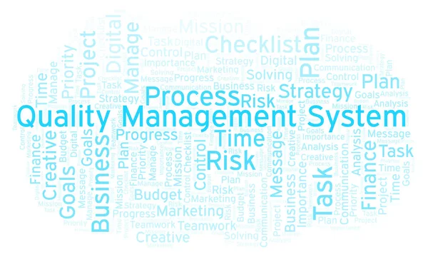 Quality Management System Szó Felhő Gyártott Val Csak Szöveg — Stock Fotó