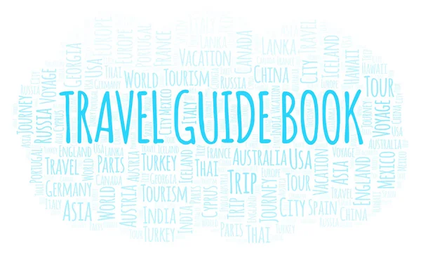 Guia Viagem Book Word Cloud Wordcloud Feito Apenas Com Texto — Fotografia de Stock