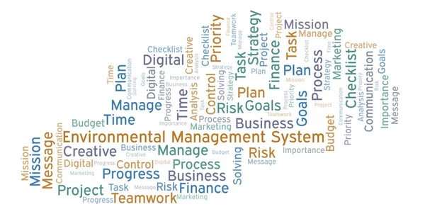 Umweltmanagementsystem Word Cloud Nur Mit Text — Stockfoto