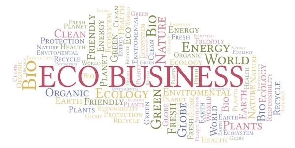 Eco Business Wort Wolke Wordcloud Nur Mit Text Erstellt — Stockfoto