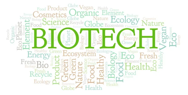 Biotech Slovo Mrak Wordcloud Pouze Text — Stock fotografie