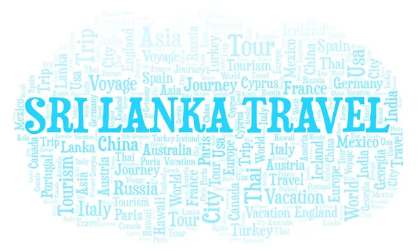 Sri Lanka Travel Word Cloud Wordcloud Made Text Only — Stock Photo, Image